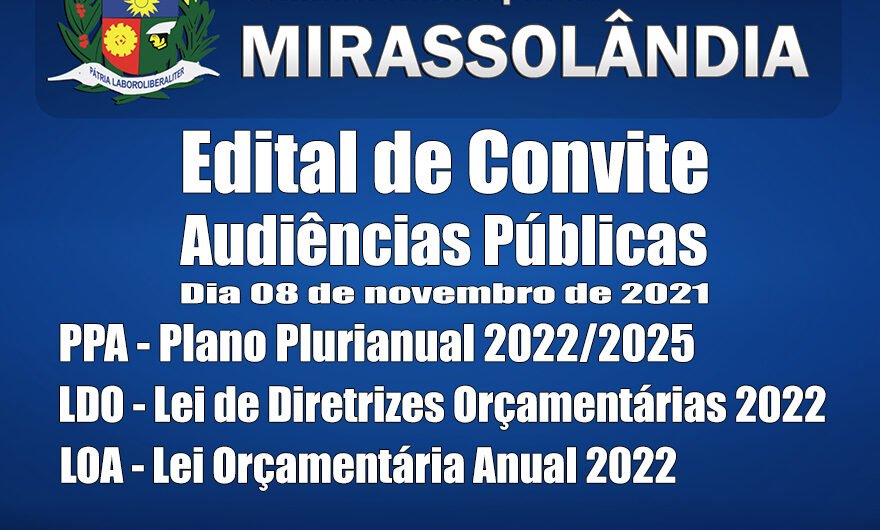 Edital de Convite – Audiências Públicas 2021