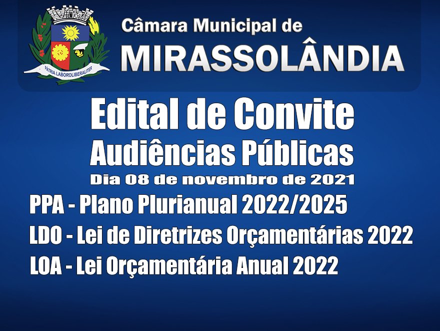 Edital de Convite – Audiências Públicas 2021